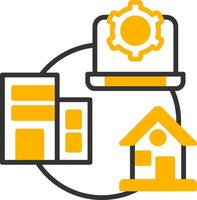Hybrid Work Line Two Color Icon vector
