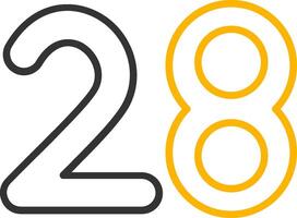 Twenty eight Line Two Color Icon vector