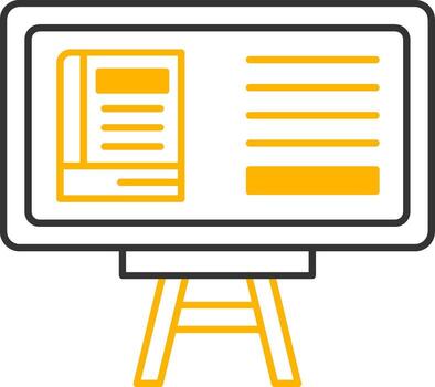 presentación tablero línea dos color icono vector