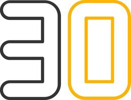 Thirty Line Two Color Icon vector