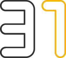 Thirty one Line Two Color Icon vector