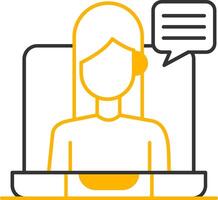 Virtual Meeting Line Two Color Icon vector