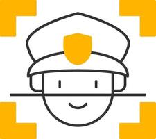 Face Recognition Line Two Color Icon vector