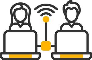 Remote Access Line Two Color Icon vector
