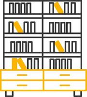 Book Shelf Line Two Color Icon vector