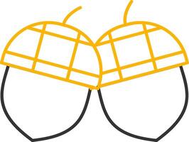 Acorn Line Two Color Icon vector