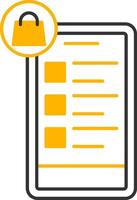 OnLine Two Color Shopping Wishlist Line Two Color Icon vector