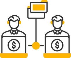 Remote Access Of Files Line Two Color Icon vector