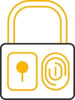 Fingerprint Lock Line Two Color Icon vector