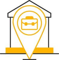 Remote Working Line Two Color Icon vector