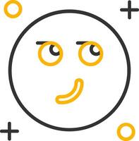 Smirking Line Two Color Icon vector