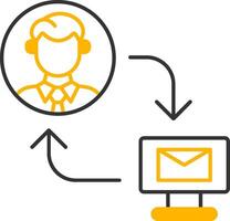 Exchange Mails Line Two Color Icon vector
