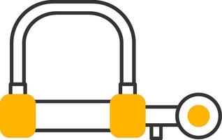 Wire Lock Line Two Color Icon vector