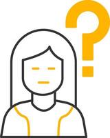 Confusion Line Two Color Icon vector