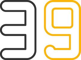 Thirty nine Line Two Color Icon vector