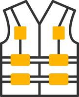 Life Jacket Line Two Color Icon vector