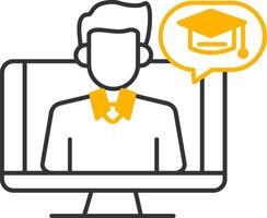 OnLine Two Color Teacher Line Two Color Icon vector