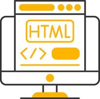 Html Line Two Color Icon vector