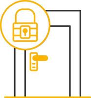 Door Lock Line Two Color Icon vector