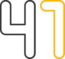 Forty one Line Two Color Icon vector