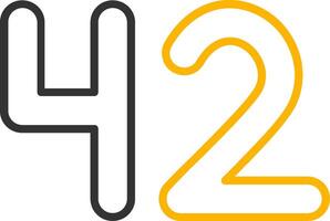 Forty two Line Two Color Icon vector