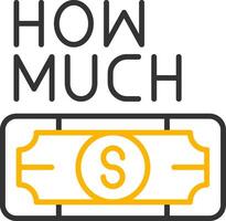 How Much Line Two Color Icon vector