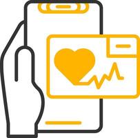 Heart Rate App Line Two Color Icon vector