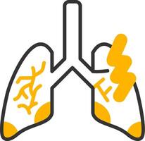Lungs Pain Line Two Color Icon vector