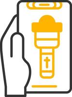 Flashlight Line Two Color Icon vector