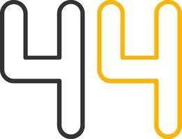 Forty four Line Two Color Icon vector