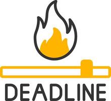 DeadLine Two Color Line Two Color Icon vector