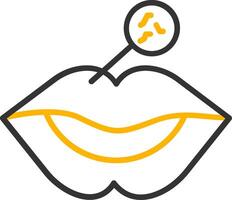 Lips Line Two Color Icon vector
