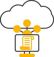 Cloud Service Line Two Color Icon vector