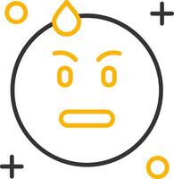 Embarrassed Line Two Color Icon vector