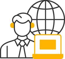 Remotely Working Line Two Color Icon vector