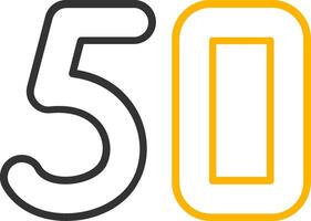 Fifty Line Two Color Icon vector