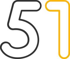 Fifty one Line Two Color Icon vector