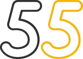 Fifty five Line Two Color Icon vector