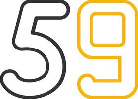 Fifty nine Line Two Color Icon vector