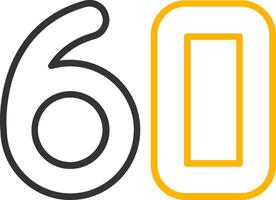 Sixty Line Two Color Icon vector