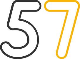 Fifty seven Line Two Color Icon vector
