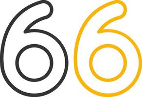 Sixty six Line Two Color Icon vector