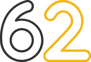 Sixty two Line Two Color Icon vector