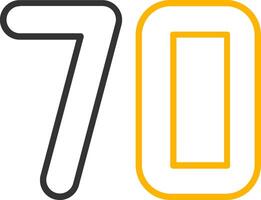 Seventy Line Two Color Icon vector