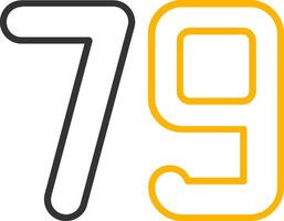 Seventy nine Line Two Color Icon vector