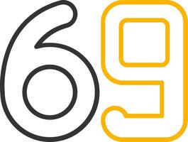 Sixty nine Line Two Color Icon vector