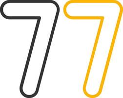 Seventy seven Line Two Color Icon vector