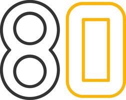 Eighty Line Two Color Icon vector