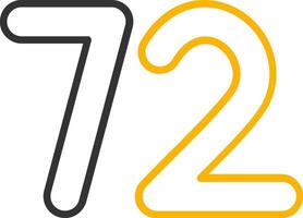 Seventy two Line Two Color Icon vector
