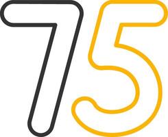 Seventy five Line Two Color Icon vector